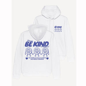Sweat-shirt à capuche blanc en coton régulier personnalisé Be Kind Hoodie - Product Image 1