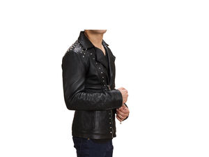 Vente en Gros Veste en Cuir Original en Peau de Mouton pour Hommes de Meilleure Qualité Dernier Design Veste en Cuir Véritable Style Motard - Product Image 5