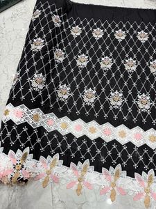 Textile Raw Material New Updated Jacquard Applique Imported Lace Silk Fabric from Indian Supplier - Product Image 3