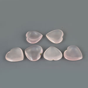 Natural Pink Rose Quartz Cabochon 16MM Smooth <b>Heart</b> Shape Loose Gemstone for Jewelry Making and Healing - Product Image 3