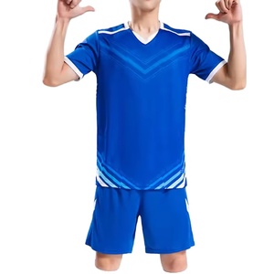 Conjunto de Camiseta y Pantalones Cortos de Rugby Personalizados para Hombre, Ropa Deportiva de Fútbol, Diseño Blanco y Azul, Manga Corta - Product Image 4