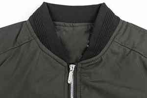 Chaqueta de bombardero informal para hombre con logotipo personalizado y abrigo de manga larga con cuello levantado para otoño e invierno a prueba de viento - Product Image 6