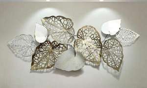 Panneau de tenture murale en métal le plus vendu Décoration intérieure en métal de luxe Tenture murale en feuilles de métal Décoration murale pour la maison et les bureaux - Product Image 2