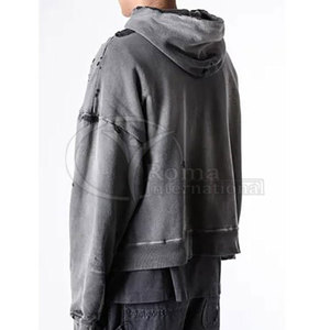 เสื้อฮู้ดดี้ผู้ชายแบบย้อมสีเอซิด สไตล์สตรีทแวร์ ลุคซีดจาง แบบสวมหัว มีบริการสกรีนโลโก้ตามสั่ง - Product Image 4