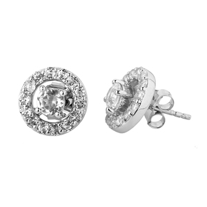 Pendientes de Aro Huggie con Topacio Blanco Vintage y de Moda, Chapados en Rodio, de Latón con Perlas, Ideales para Fiestas y Ocasiones Religiosas, Regalo Perfecto - Product Image 4