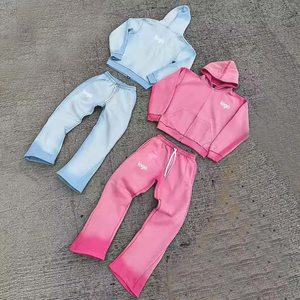 New Blank 500 GSM 100% Cotton Fleece Heavyweight Sweatsuit Hoodie and Sweatpants <b>Tracksuit</b> Set for Men - Product Image 1