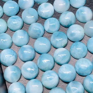 Pierre précieuse de Larimar ronde de forme brillante Cabochon en vrac calibré naturel Top grossiste fournisseur d'accessoires de fabrication de bijoux fins - Product Image 4