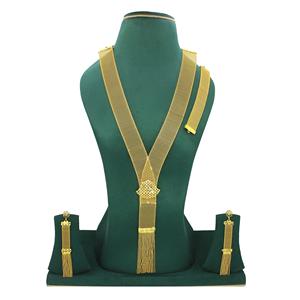 สร้อยคอพร้อมต่างหูชุดเครื่องประดับ ชุบทอง ทองเหลืองบริสุทธิ์ คุณภาพสูง ยูเออี ดูไบ ออกแบบสร้อยคอ ชุดเครื่องประดับสร้อยคอ - Product Image 2