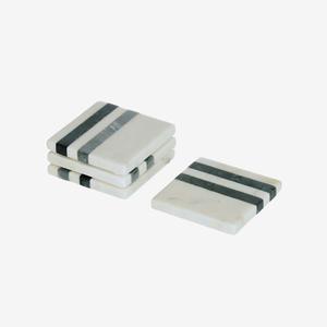 Dessous de verre carrés en marbre organique robustes protecteur de Table essentiel de cuisine pour thé café autres boissons sous-verre carré en pierre - Product Image 5