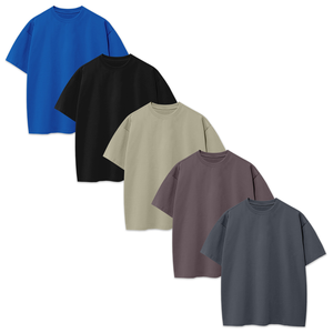 Camiseta Premium Cuadrada para Hombre, 100% Algodón Azul, Personalizada, al por Mayor, de Manga Corta - Product Image 5