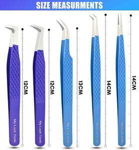 Meilleures extensions de cils à pointe en fibre Pince à épiler Design ergonomique Pince à épiler à pointe incurvée et droite Pince à épiler Volume à pointe fine - Product Image 3