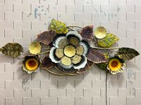 Hermosa Decoración de Pared Metálica 3D para el Hogar, Accesorios de Decoración, Panel de Arte de Pared de Metal con Rama de Palmera Tropical para Decoración del Hogar