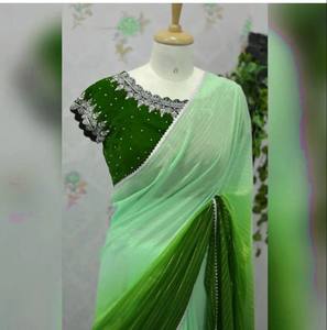 Collection de saris indiens ethniques en georgette de luxe avec des motifs élégants parfaits pour les fonctions de mariage Festival Sarees - Product Image 2