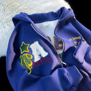 Sweat à capuche zippé d'hiver de qualité supérieure Sweat-shirt brodé personnalisé avec design 100% coton Sweats à capuche et sweatshirts unisexes zippés - Product Image 4