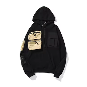 Wholesale Custom Men Cargo Sweatshirt Work Half Zip up <b>Jumper</b> Hoodie Hooded Jacket Coat Top Sale in Pakistan - Product Image 5