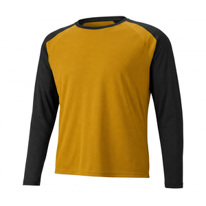 Camiseta de Béisbol de Manga Larga para Hombre, Cuello Redondo, Bloques de Color, Absorbe la Humedad, Poliéster, Corte Regular, Ropa para Adultos - Product Image 6
