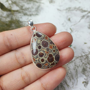 Colgante de Jaspe Meteorito en Forma de Pera |   Joyería de Plata de Ley 925 con Jaspe |   Precio al por Mayor - Product Image 5