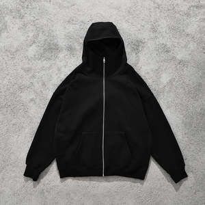 Custom Manufacturer Fleece Cotton Full Zip Up Hoodie Puff Print <b>Acid</b> <b>Washed</b> Hoodies - Product Image 2