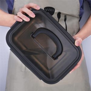 Contenedor de almacenamiento de alimentos de acero inoxidable con asa calefactable, caja sellada al vacío de mantenimiento fresco para uso en refrigerador y congelador - Product Image 6