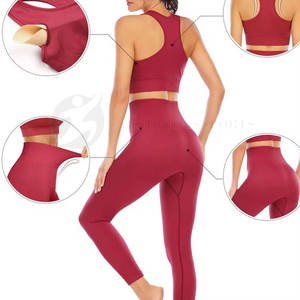 2025 nouveauté femmes entraînement Yoga ensembles solide taille élastique pour patchs personnalisés meilleure qualité vêtements de Fitness - Product Image 5