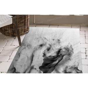 Gray Smoke Printed <b>Rug</b>: Modern Farmhouse Office Decor,Nonwoven Thin <b>Rug</b> - Product Image 5