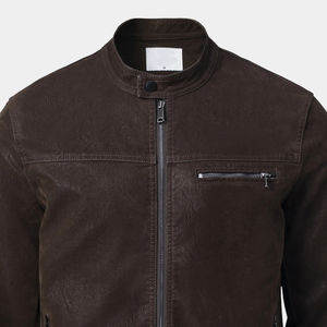 Chaqueta de Cuero PU Personalizable de Fabricante Directo, Color Caqui Oscuro, Manga Larga, Invierno, Transpirable, Anti-UV, Forro de Piel Sintética - Product Image 5