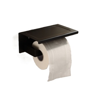 Nueva tendencia, soporte de papel de pie de hierro de Color negro, tamaño y forma personalizados, soporte de papel higiénico para restaurante - Product Image 4