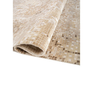 Alfombra Kavi Ivory de Lana y Seda de Bambú Anudada a Mano, Modelo Hidden Srb(Cm-01), Diseño Abstracto, para Sala de Estar, Pasillo, Rectangular - Product Image 2