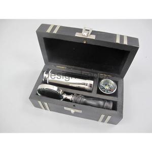 Silver <b>Telescope</b> Magnifying Glass Compass Nautical Gifts Box Competitive <b>Price</b> Magnifier <b>Telescope</b> Compass Customizable Gift Box - Product Image 5