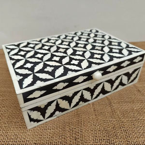 Boîte à bijoux de luxe en os incrusté poli, écologique, de qualité supérieure, rectangulaire, pour femme, boîte à bijoux de mariage - Product Image 1