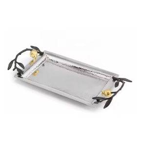 Plateaux de service pour centres de table Plateaux à feuilles en aluminium décoratifs exclusifs pour la décoration d'hôtels et de restaurants à domicile - Product Image 5