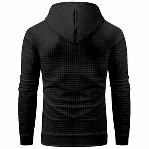 Sweat à capuche noir de qualité supérieure, élégant et chaud, en polaire, pour l'hiver, avec cordons de serrage ajustables - Product Image 2