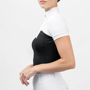 Camisetas de Manga Corta para Montar a Caballo, Precio al por Mayor, Ropa Ecuestre Duradera, Elástica, Cómoda y Ajustada para Mujer - Product Image 5