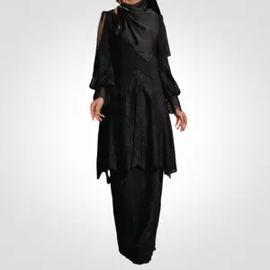 SIPO Eid ออกแบบลูกไม้ใหม่ Raya Baju Kurung โมเดิร์นมาเลเซียผู้หญิงชุดพลัสขนาดผู้หญิงมาเลย์มุสลิมเจียมเนื้อเจียมตัวชุด