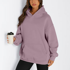 Ropa de calle personalizada, Jersey de algodón 100%, sudaderas con capucha de araña para mujer, Sudadera con capucha de gran tamaño de punto polar transpirable con hombros caídos para mujer - Product Image 1