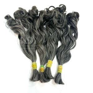 ผมมนุษย์แบบมีผมต่อทำจากผมธรรมชาติสีเทา - Product Image 4