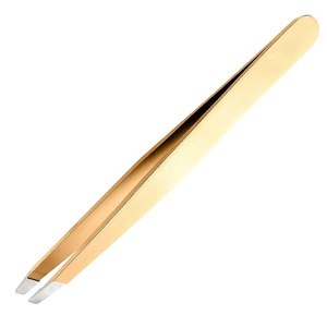 Pinzas de depilación de cejas Herramientas y pinzas de belleza recubiertas de oro de acero inoxidable - Product Image 1