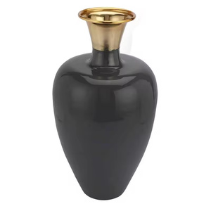 Jarrón de flores de hierro Deidra, decoración moderna de oro blanco para el hogar | Jarrón de mesa hecho a mano | Decoración de sala de estar, boda, Oficina - Product Image 2
