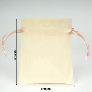 Blush Pink Velvet Rose <b>Drawstring</b> <b>Pouch</b> with Screen Printing Finish Recyclable for Storing Jewelry or Gems 4 5 (10 13 Cm) - Product Image 4