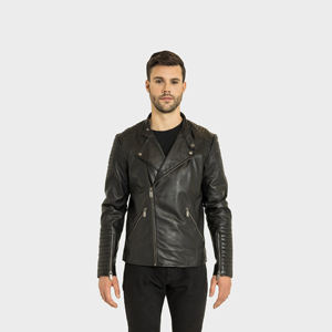 Chaqueta de Cuero Auténtico de Piel de Vaca para Hombre, Diseño Personalizado y Bordado, Chaqueta de Cuero Suave y Cómoda para Hombre - Product Image 1