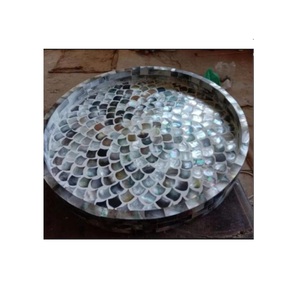 Classic Design High Quality Wood MOP Shape Serving Tray for Serving <b>Chocolate</b> Dates during <b>Ramadan</b> Home Decorative Trays - Product Image 1