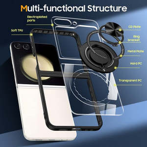 เคสแม่เหล็ก Samsung Galaxy Z Flip7 2025 พร้อมขาตั้งแบบหมุนได้ สีม่วง - Product Image 4