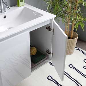 Glossy White 60 cm Bathroom Cabinet with Sink <b>Mirror</b> and Baltimora Lamp Bathroom Sets - Product Image 4