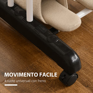 HOMCOM-Porte-vêtements pliable à 4 niveaux avec ailes rotatives et 4 roues, acier et PP, 73x64x177 cm, noir - Product Image 5