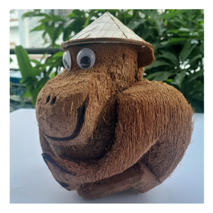 Mono de coco tallado a mano 100%: Animal de concha de coco natural de Vietnam, diseñado para una fácil exhibición y colecciones de juguetes populares - Product Image 2