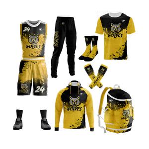 Ensemble de maillots de volley-ball unisexes personnalisés de haute qualité, uniformes professionnels imprimés, résistants à l'eau et antibactériens à 100% - Product Image 1