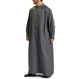Jubba Islámica de Otoño Invierno para Hombre, Estilo Casual Tradicional, Manga Larga, Largo hasta el Tobillo, Transpirable, Antiestática - Product Image 3