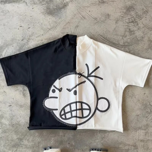 T-shirt Homme Oversize Streetwear Décontracté à Manches Courtes en Coton 100% (180g) avec Impression DTG et Sérigraphie, Tricoté Lourd Uni à Séchage Rapide - Product Image 3