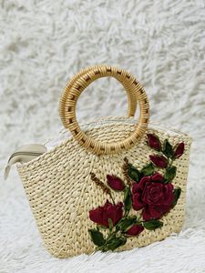 Natural Water Hyacinth Eco-Friendly <b>Storage</b> <b>Basket</b> with Handle Rectangle Shape Home Decor for Clothing and Multi-Purpose Use - Product Image 6