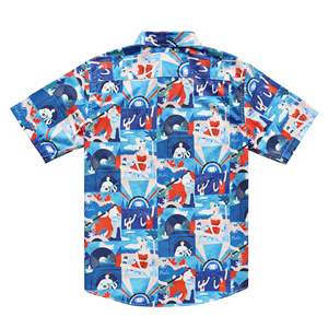 Men's Hawaiian Shirt Short Sleeve Cartoon Print Cotton Poplin Vacation Summer Breathable Single Button Turn-<b>down</b> Collar - Product Image 2